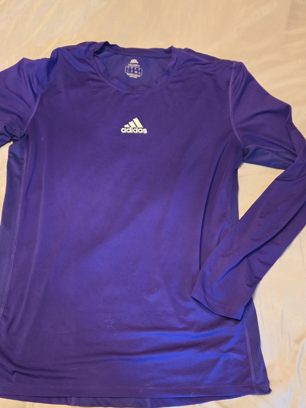 adidas Purple Long-Sleeve Performance Top with White Logo